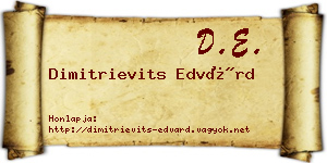 Dimitrievits Edvárd névjegykártya